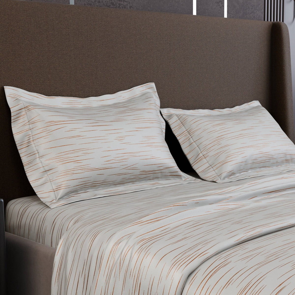 Ivory Rosé Luxstre Cotton Bedsheet Set
