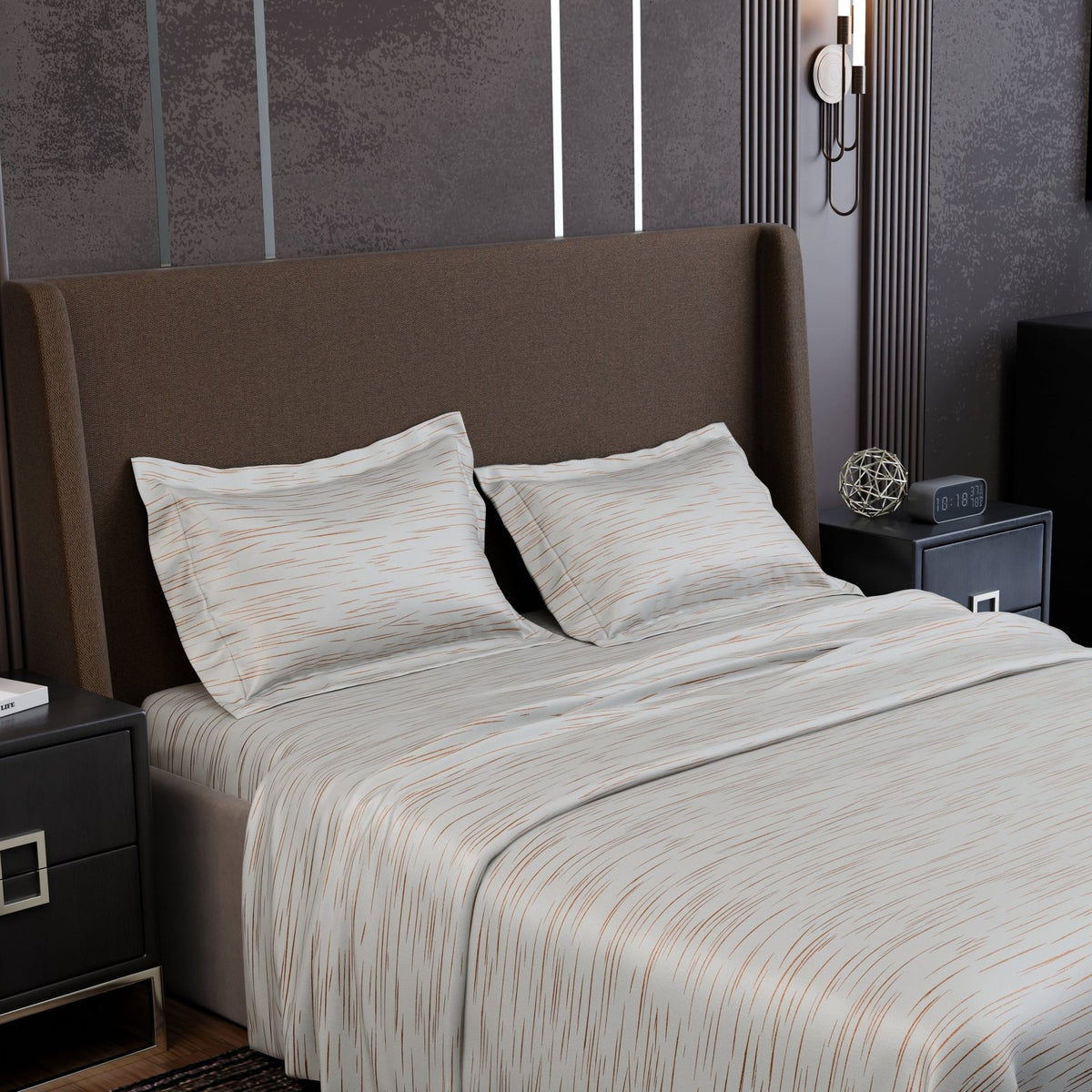 Ivory Rosé Luxstre Cotton Bedsheet Set