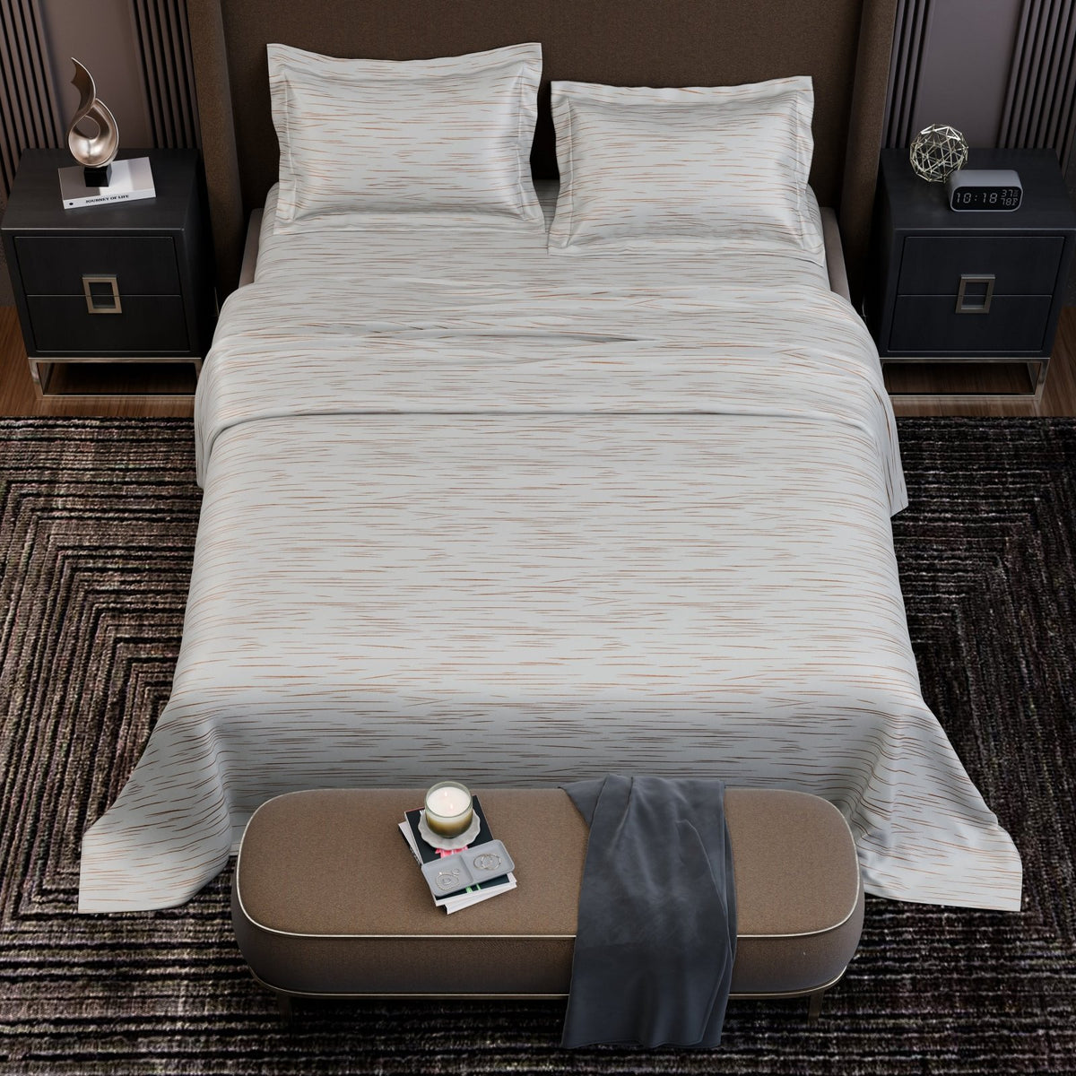 Ivory Rosé Luxstre Cotton Bedsheet Set