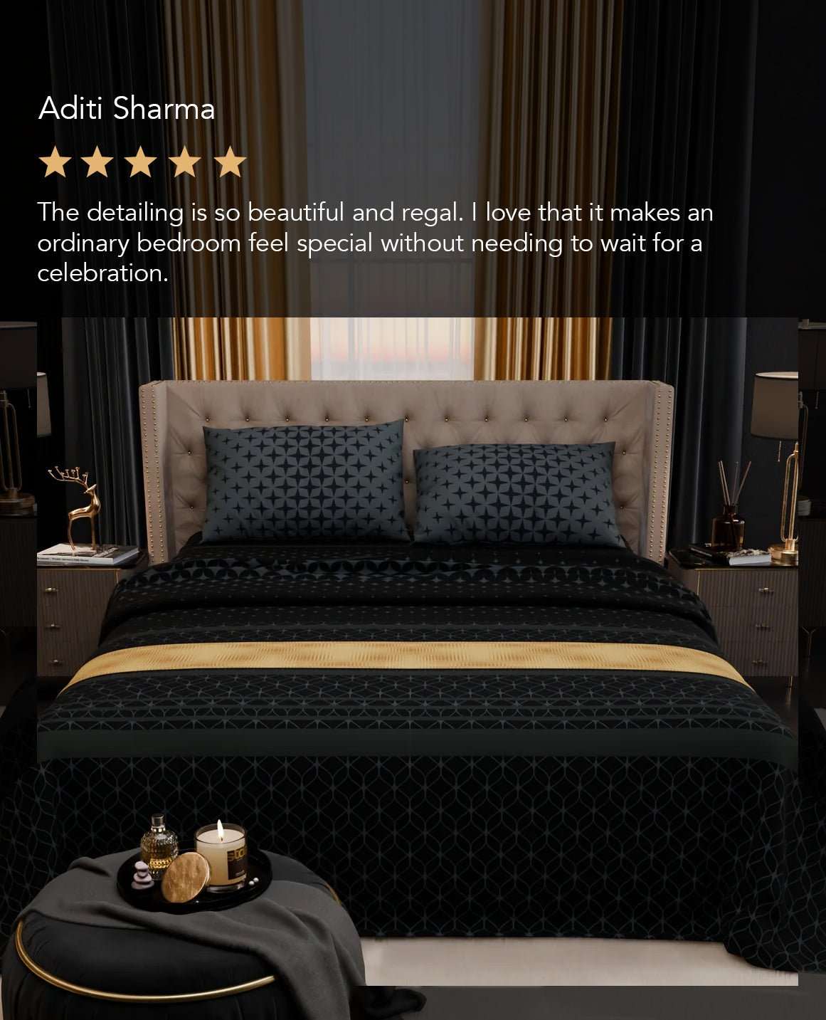 Midnight Crest Cotton Bedsheet Set