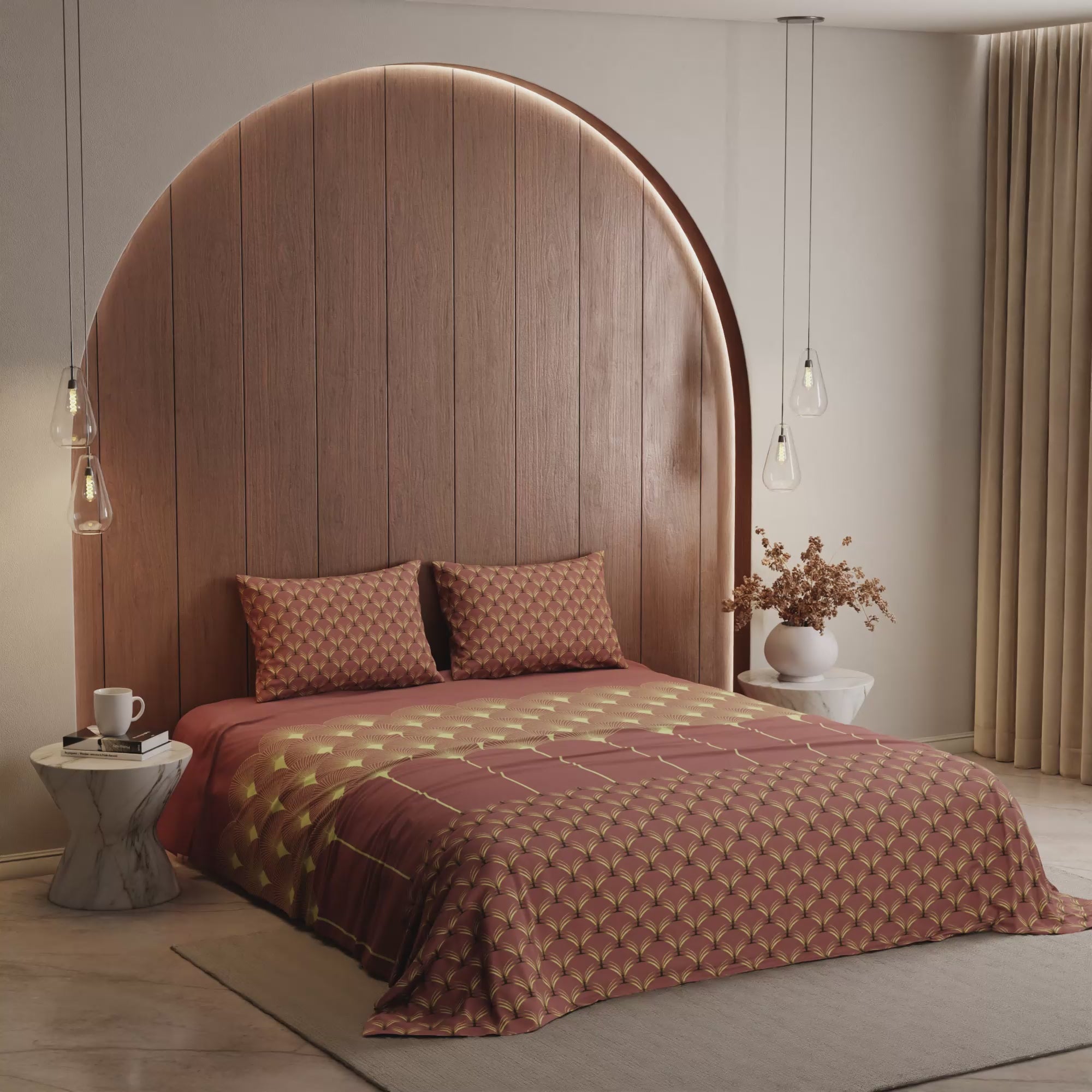 Ember Glow Cotton Bedsheet Set