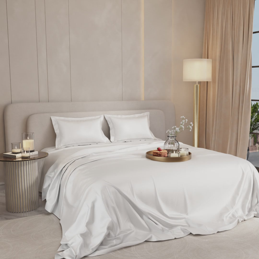 Vanilla White Flat Bedsheet Set