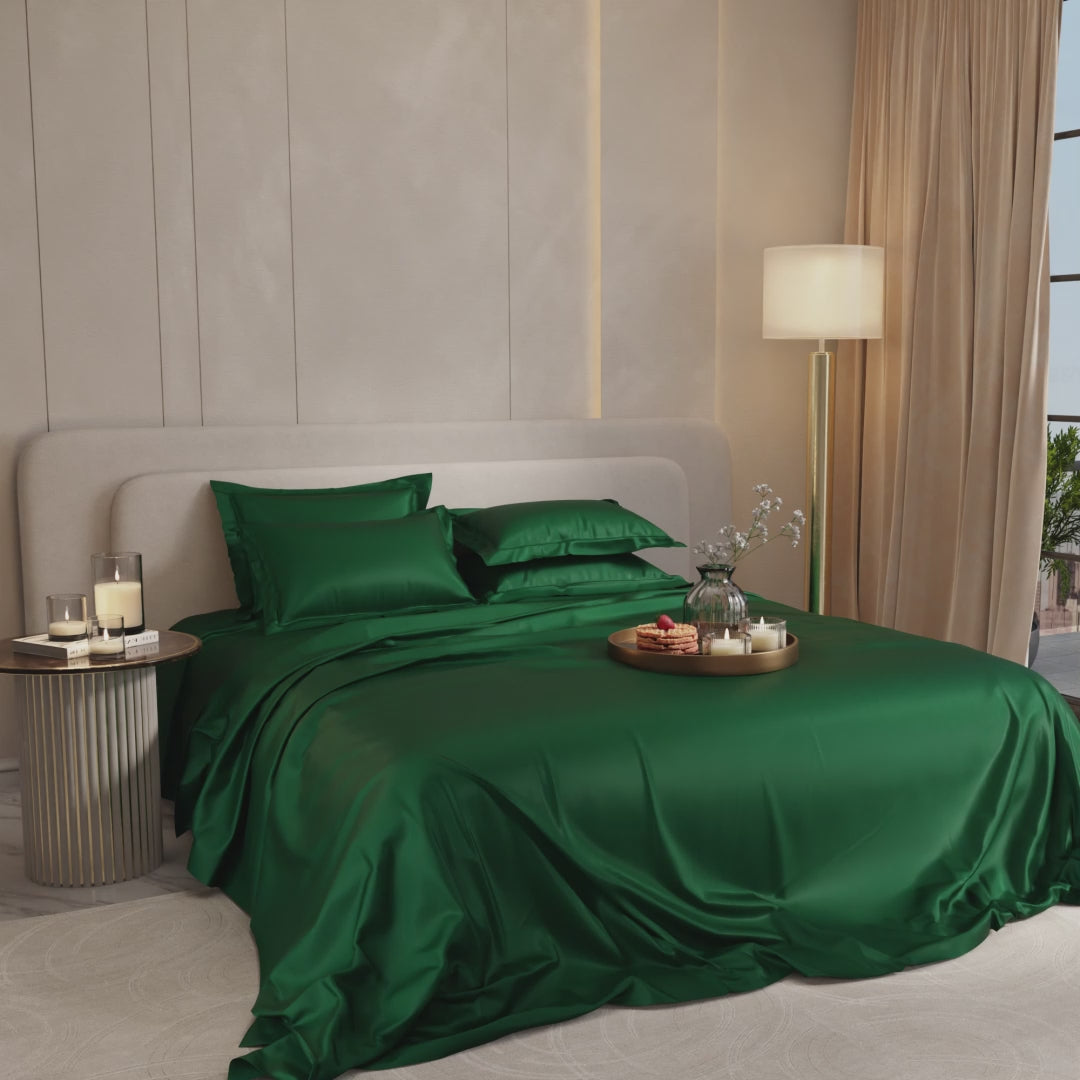 Emerald Green Flat Bedsheet Set