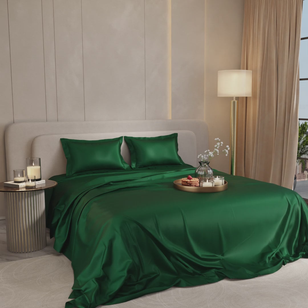 Emerald Green Flat Bedsheet Set