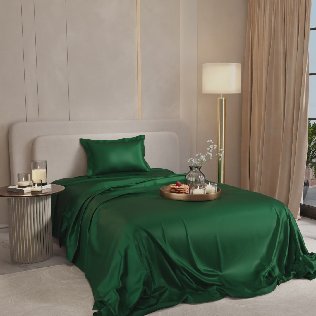 Emerald Green Flat Bedsheet Set