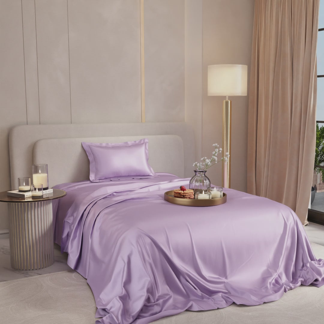 Lilac Affair Flat Bedsheet Set