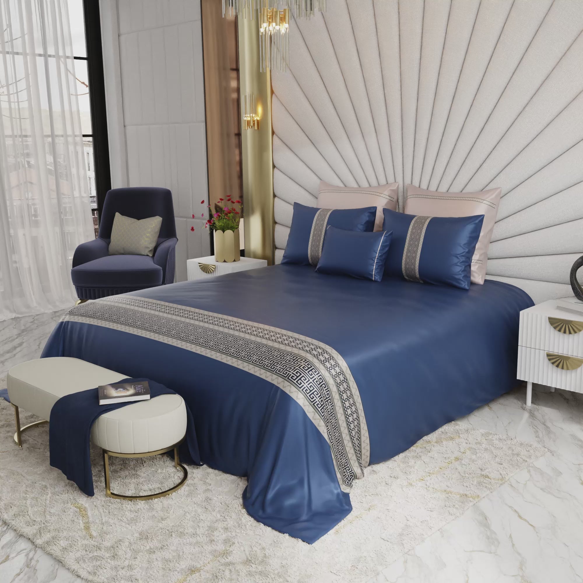 Sapphire Splendour 6 Piece Bedsheet Set