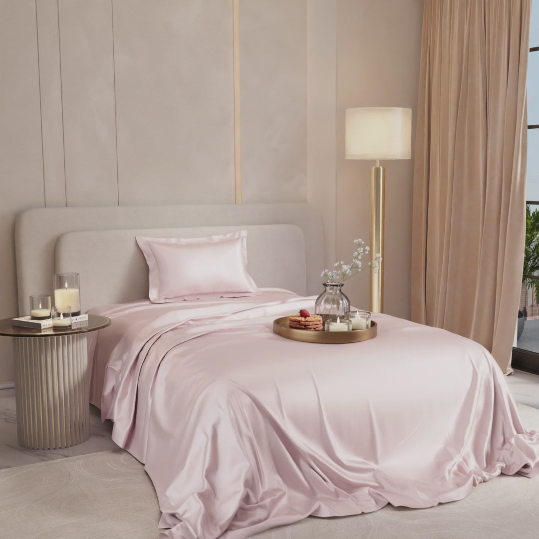 Blushing Pink Flat Bedsheet Set