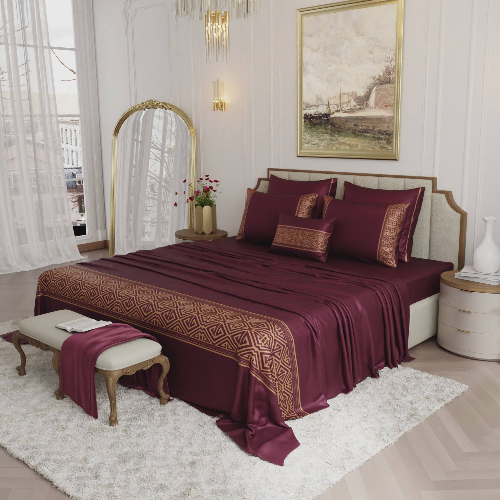 Majesty's Merlot 6 Piece Bedsheet Set