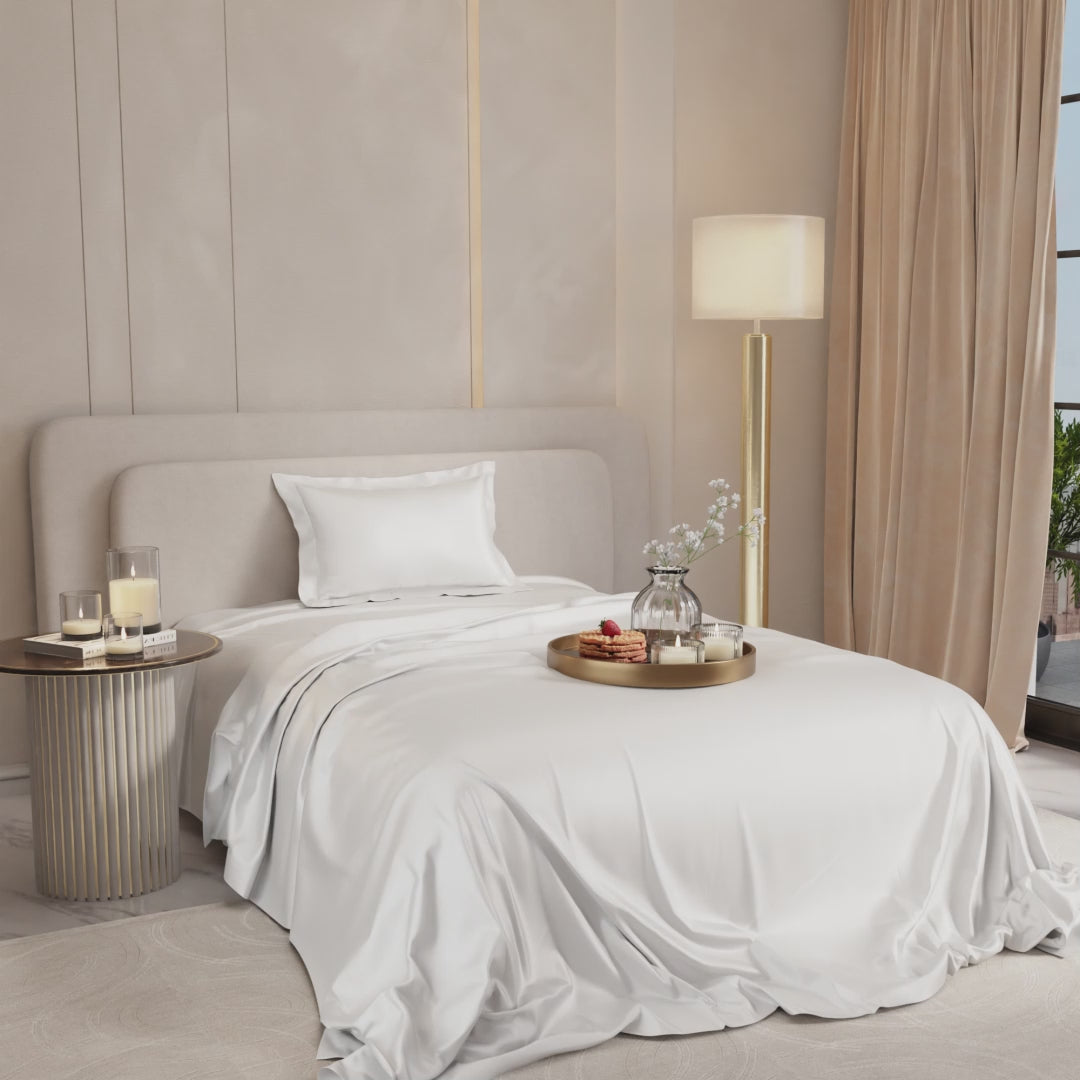 Vanilla White Flat Bedsheet Set