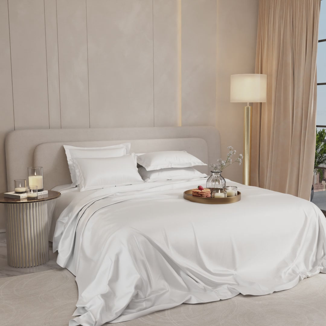 Vanilla White Flat Bedsheet Set