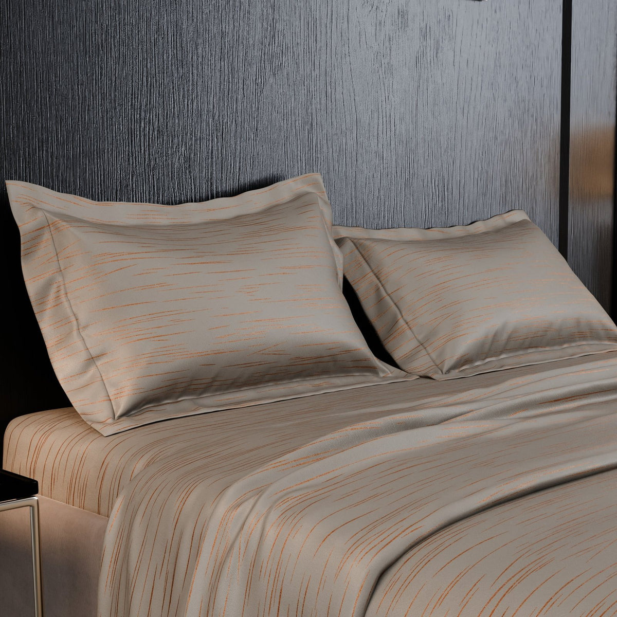 Sandstone Glow Luxstre Cotton Bedsheet Set