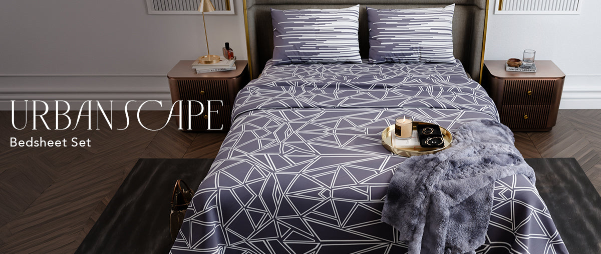 Urbanscape Cotton Bedding: Architectural Geometry for Modern Sanctuaries