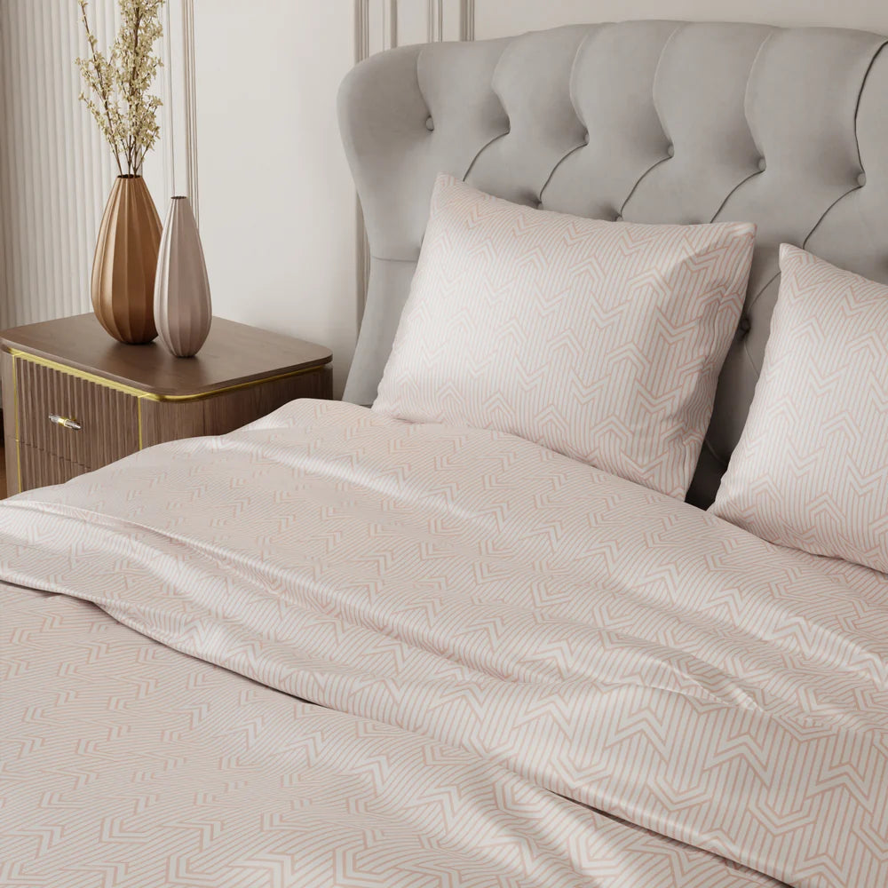 Peach Fuzz Mosaic Bedsheet Set-Style 1