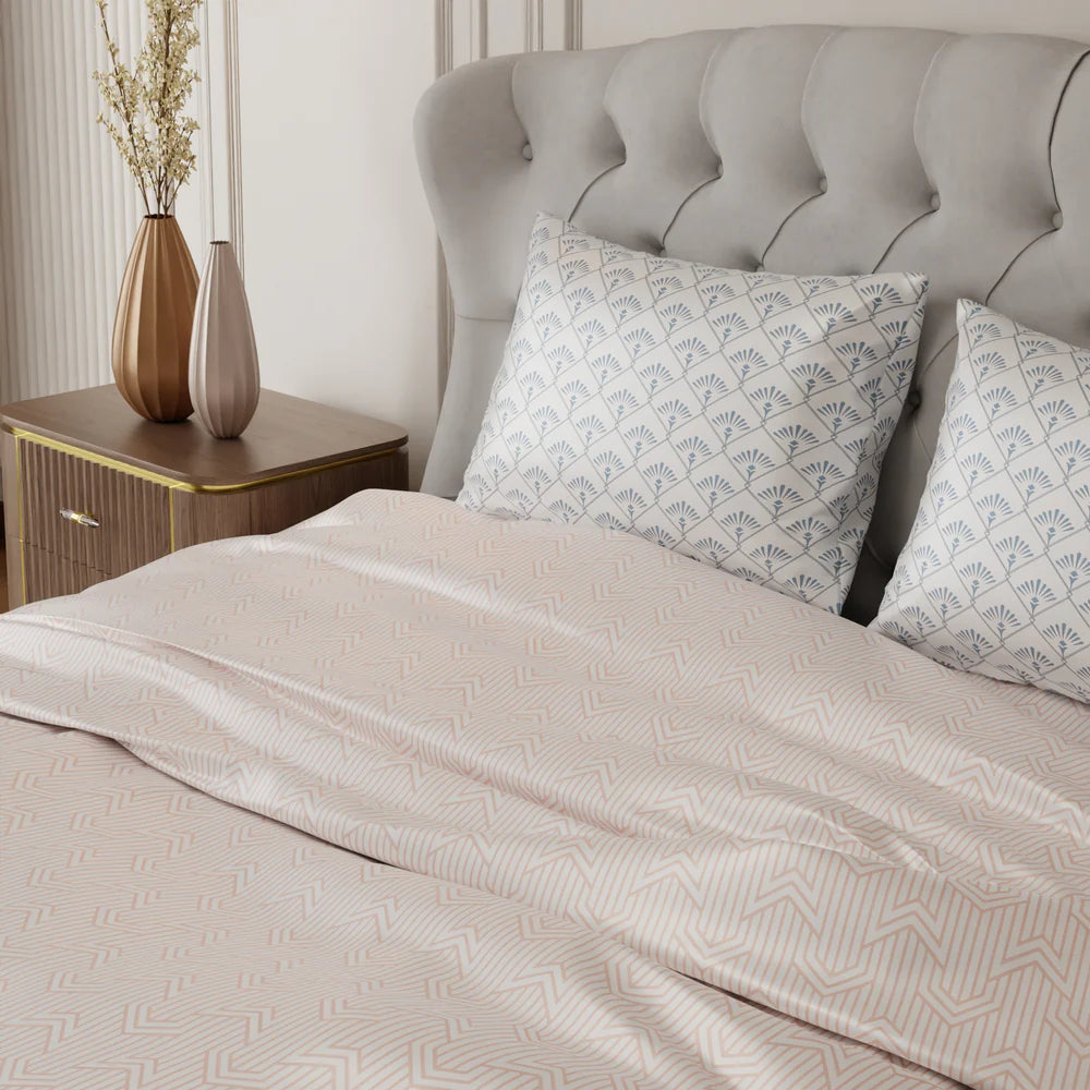 Peach Fuzz Mosaic Bedsheet Set-Style 3