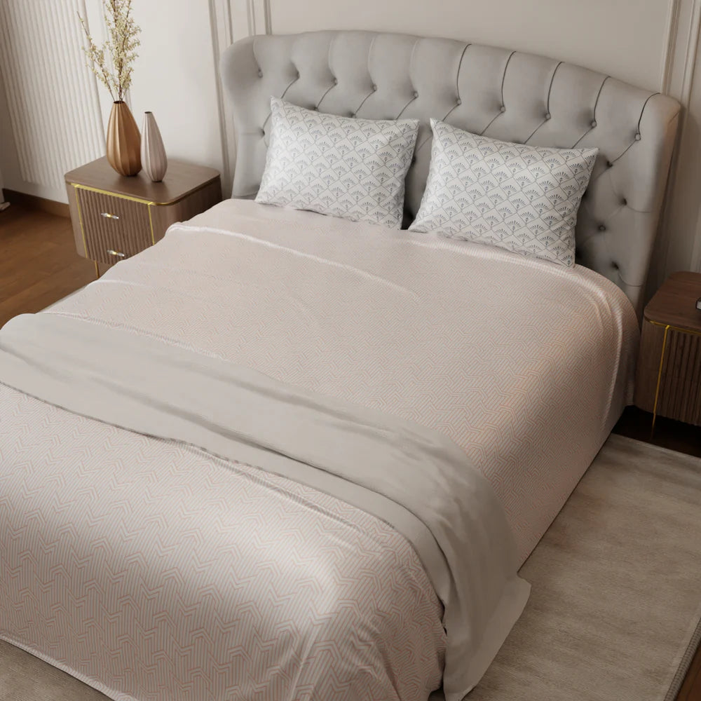 Peach Fuzz Mosaic Bedsheet Set-Style 3