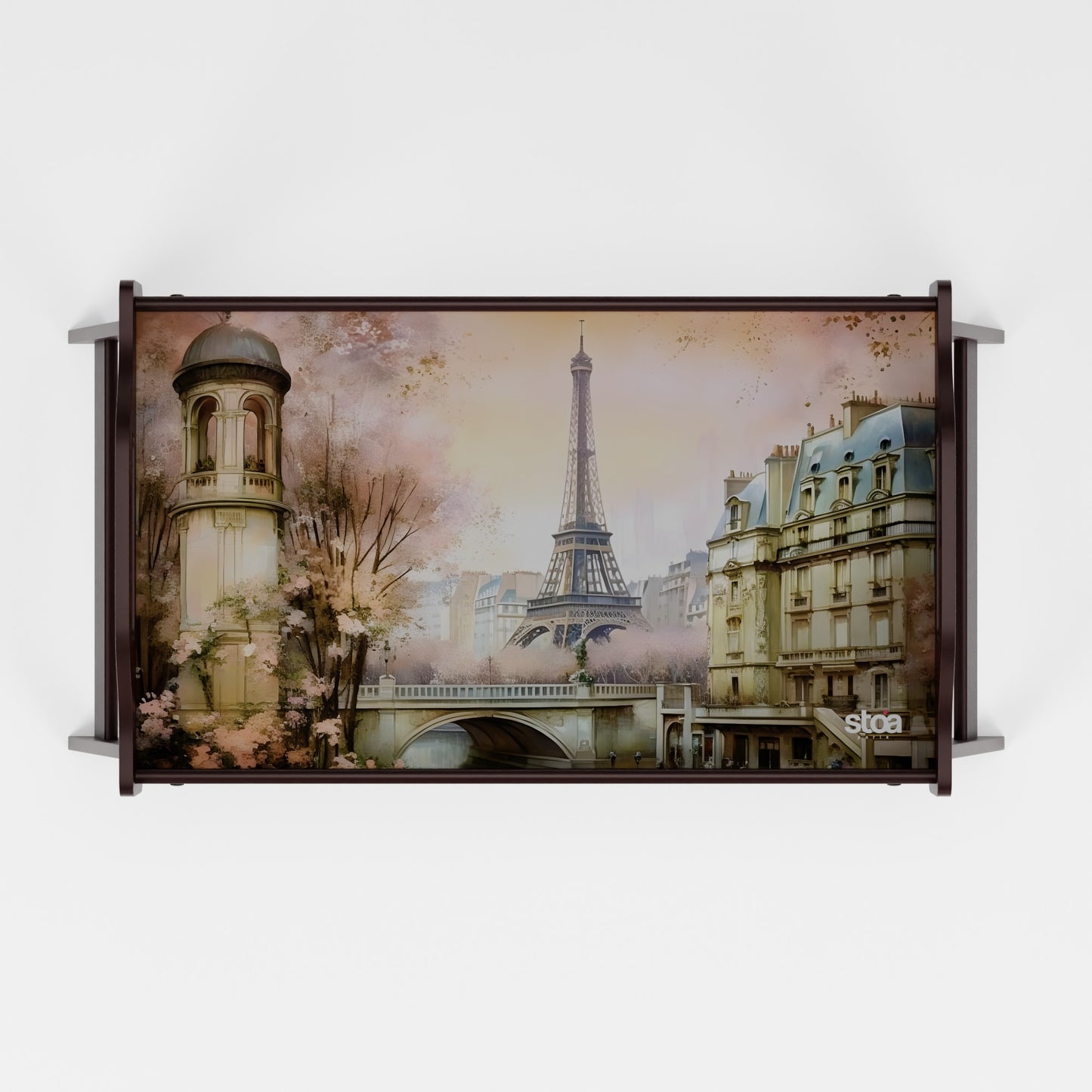 Paris in Cherry Blossom Tray Table