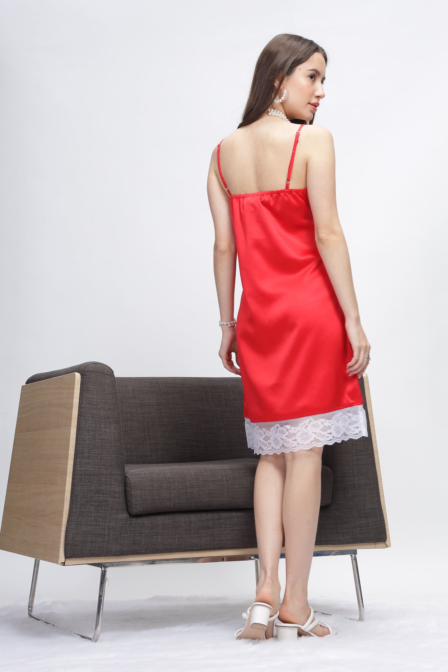 Crimson Dreams Slip-on Dress
