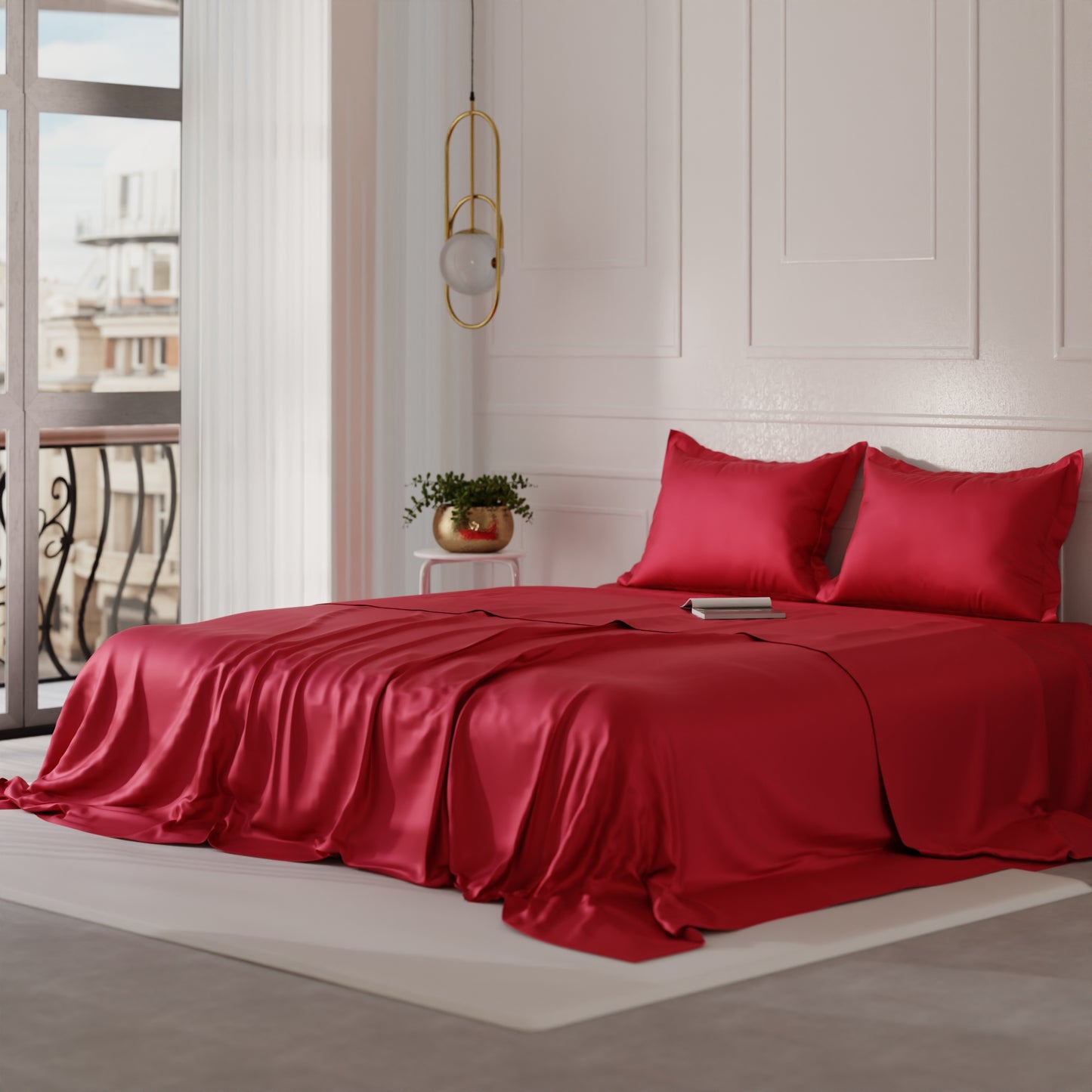 Flirty Red Flat Bedsheet Set