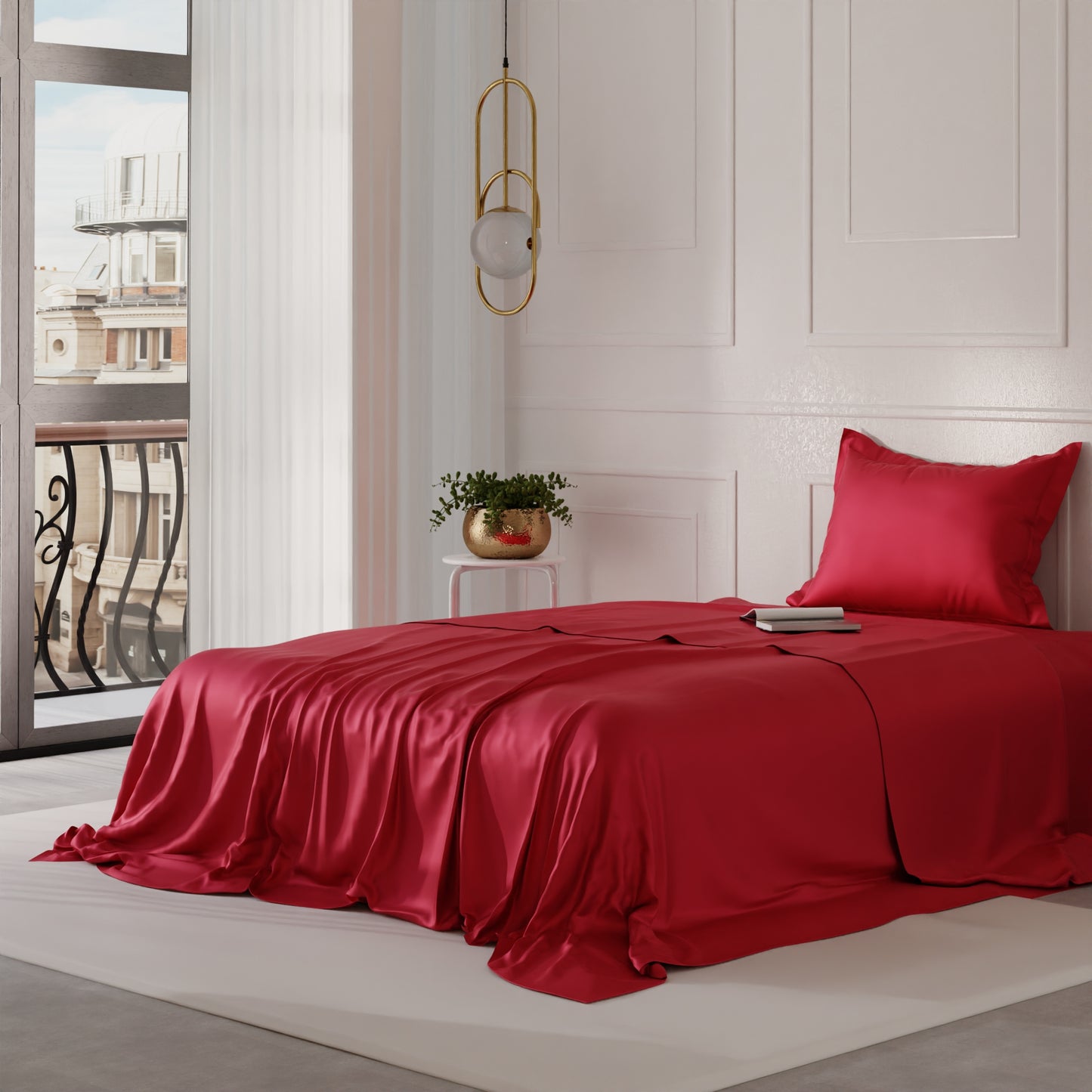 Flirty Red Flat Bedsheet Set