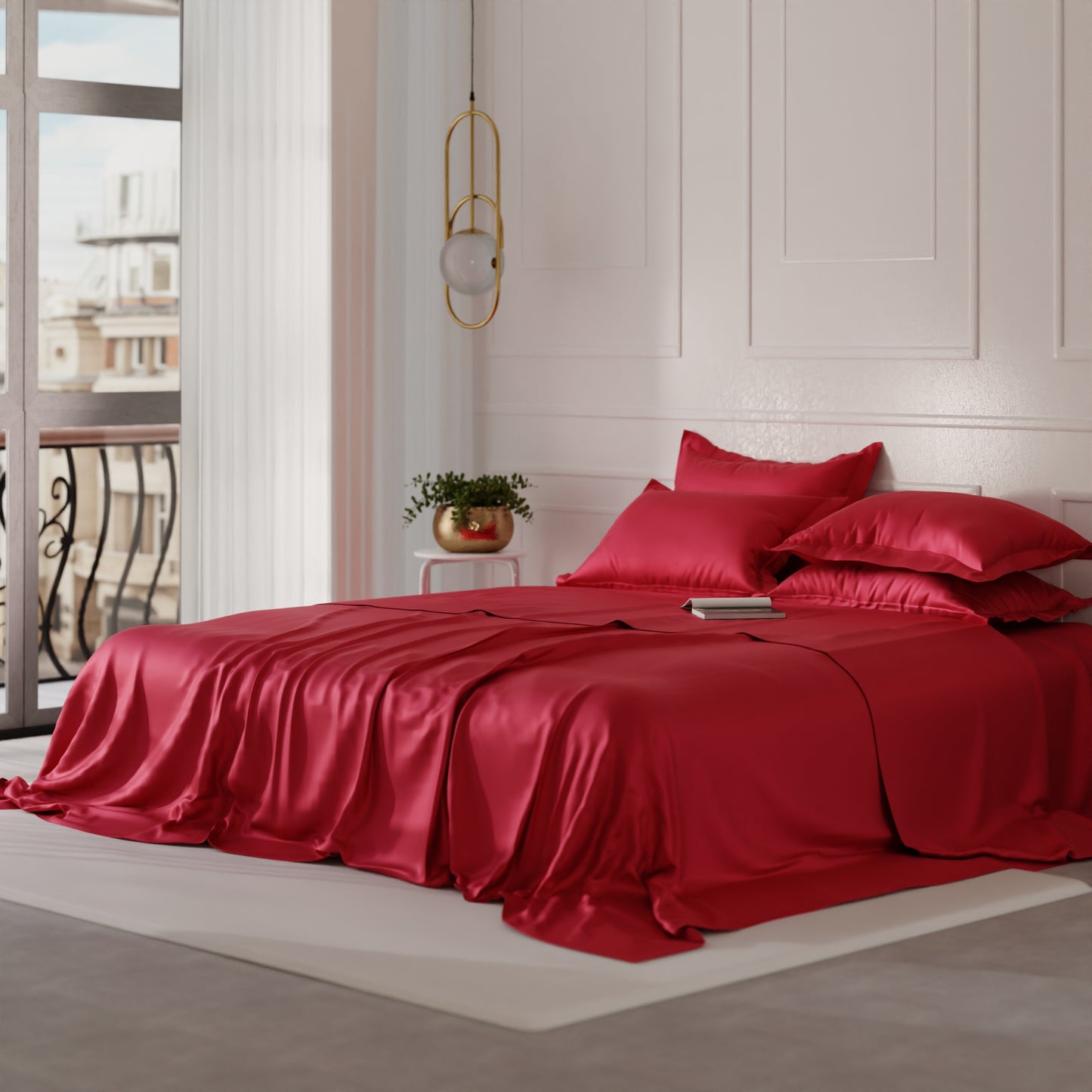 Flirty Red Flat Bedsheet Set