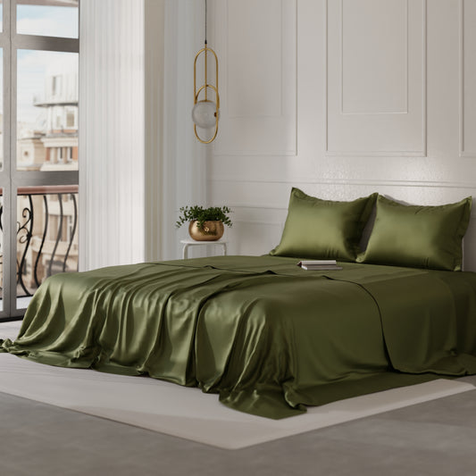 Olive Oasis Flat Bedsheet Set