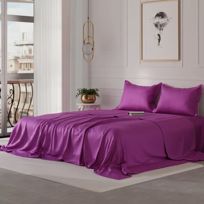 Plum Flat Bedsheet Set