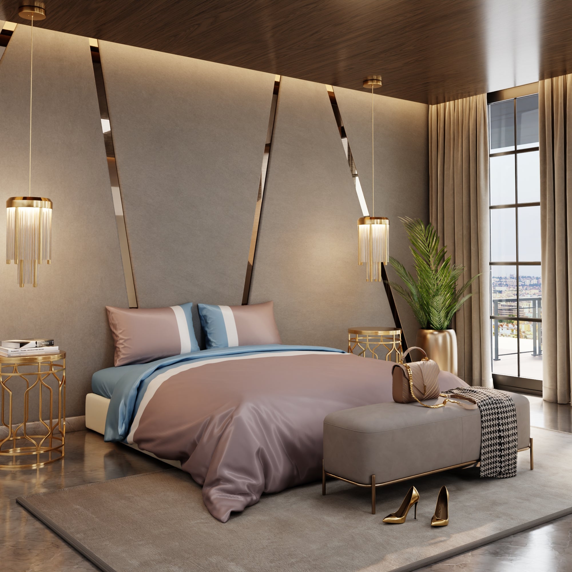 Urban Elegance Bands Comforter Set
