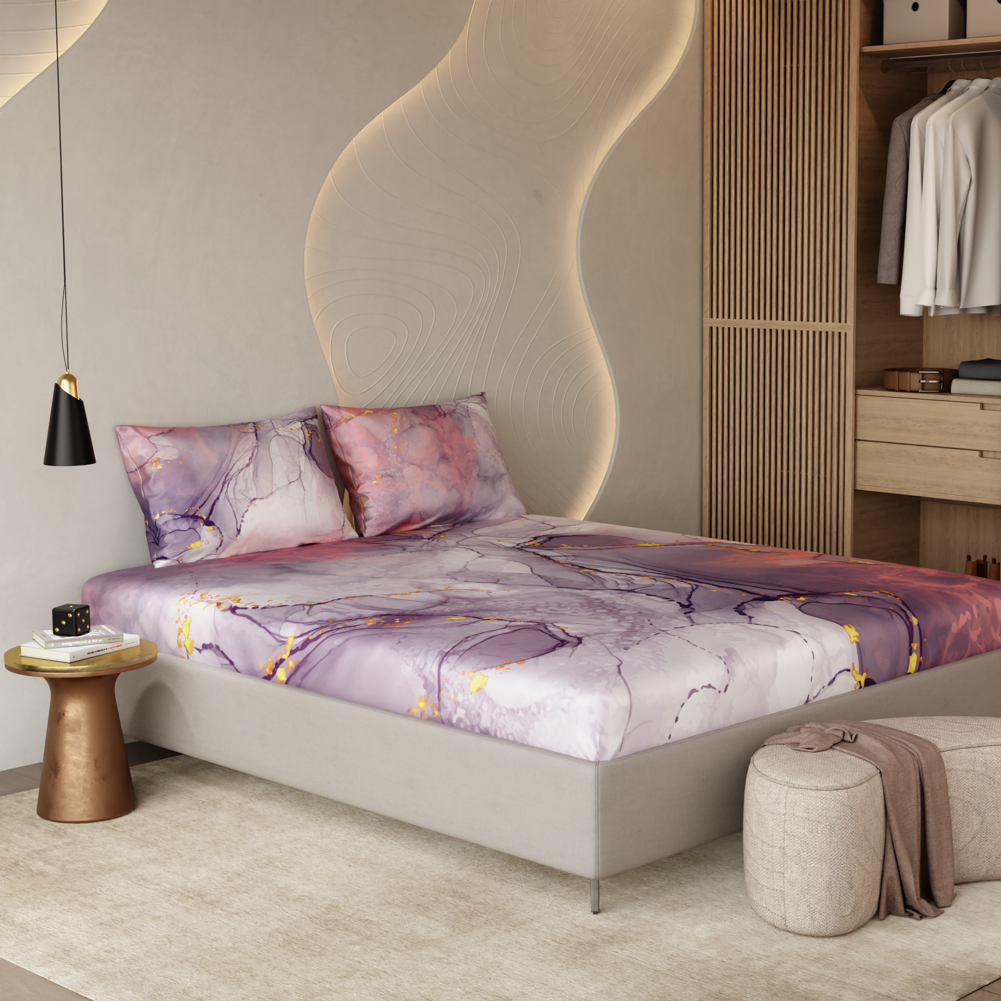 Beneath Lavender Skies Fitted Bedsheet Set
