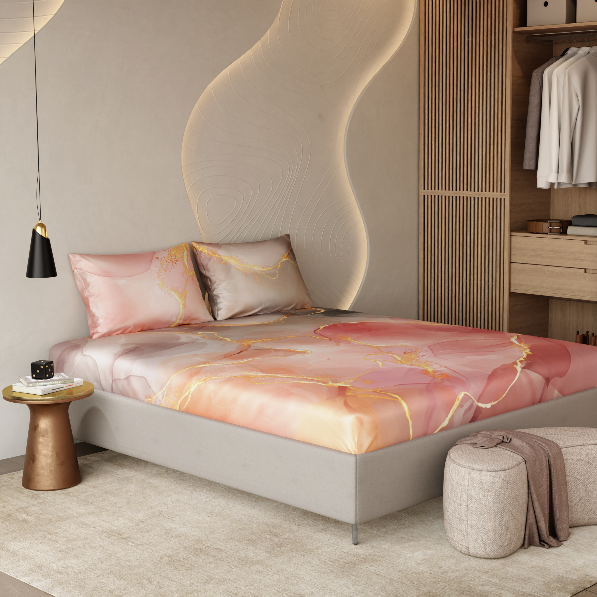 Dawn’s Brushstroke Fitted Bedsheet Set