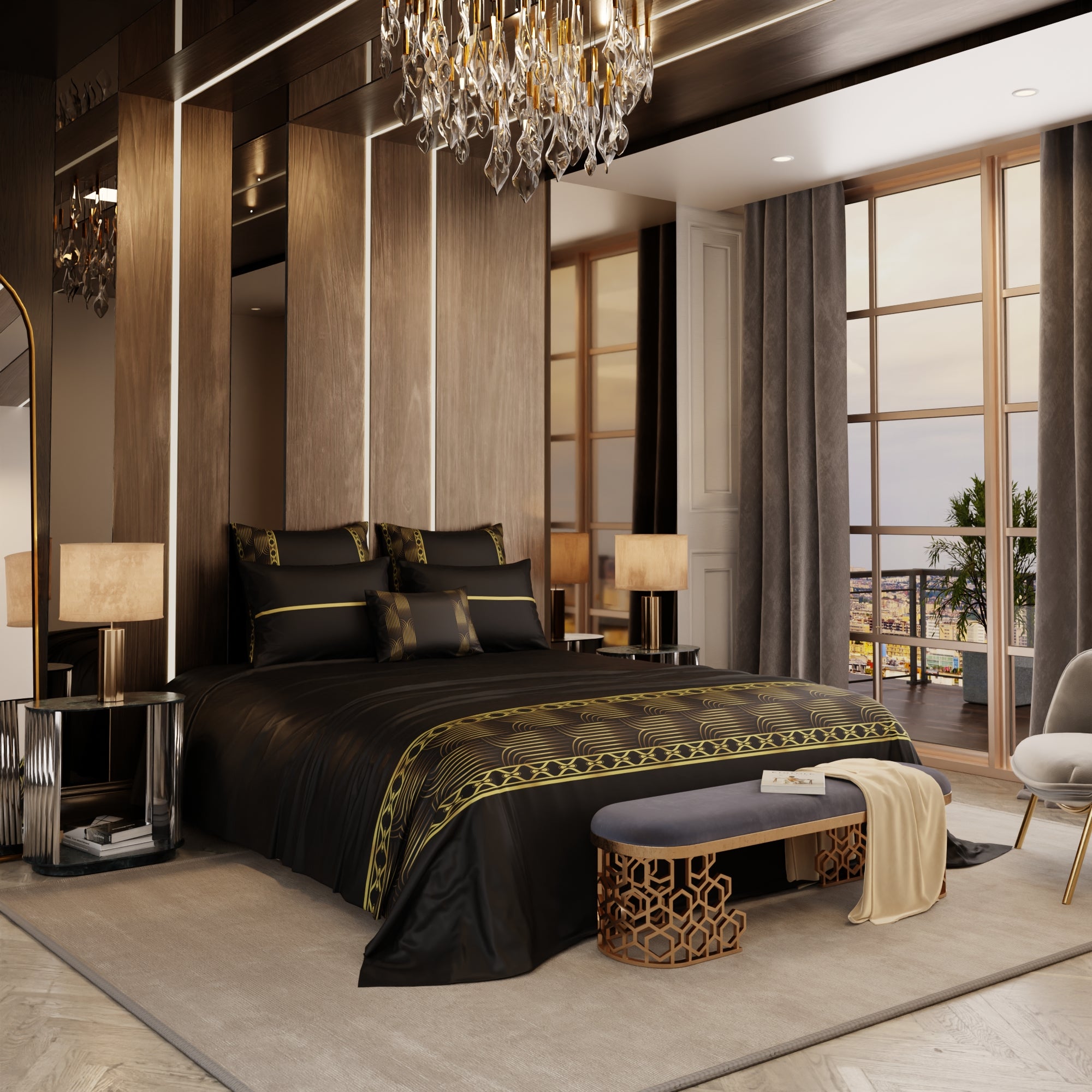 Midnight Gala 6 Piece Bedsheet Set