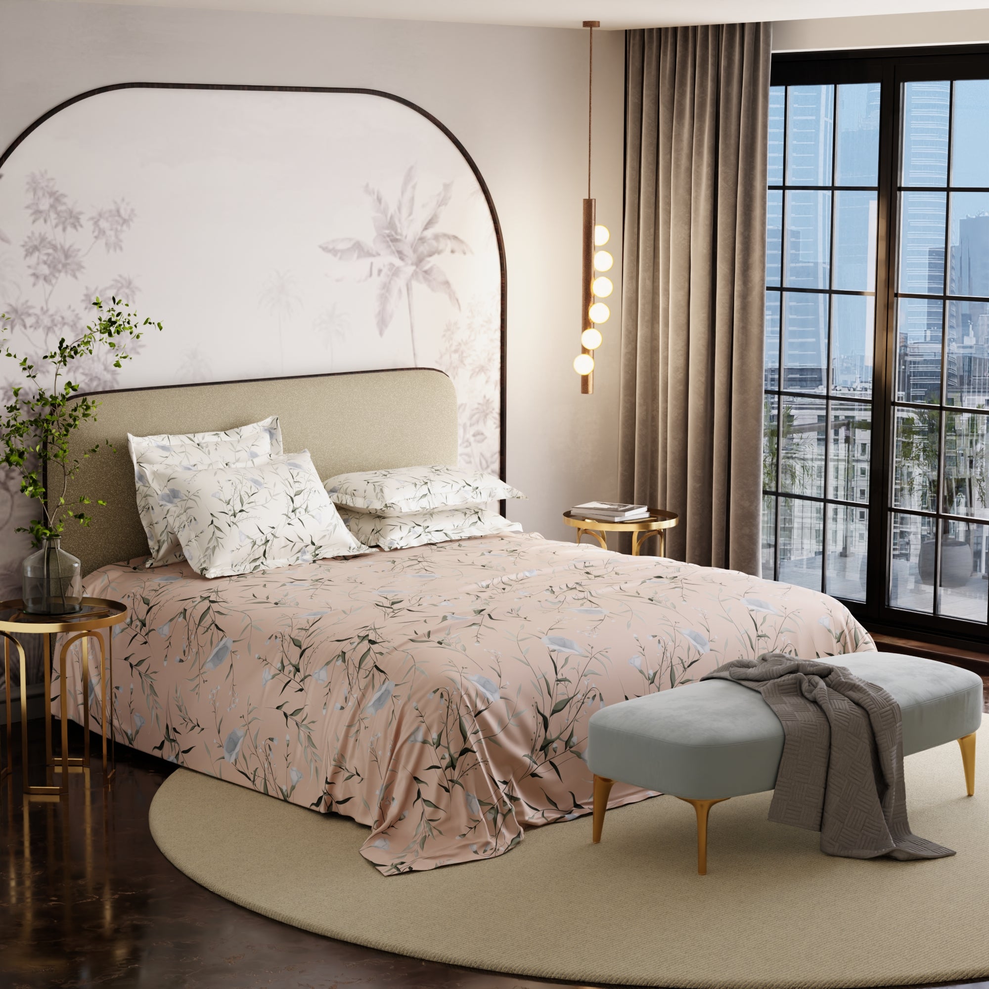 Nectar Bloom 300TC 100% Cotton Bedsheet Set