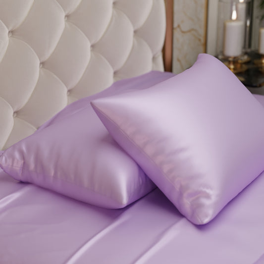 Silk-Like Lilac Affair Pillow Covers - Set of 2