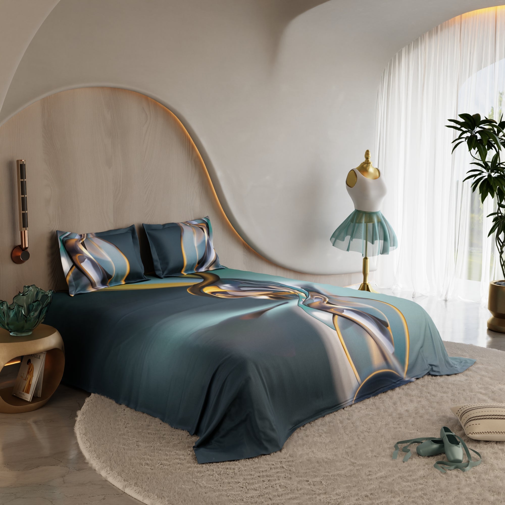 Amber Rhythm 100% Cotton Bedsheet Set