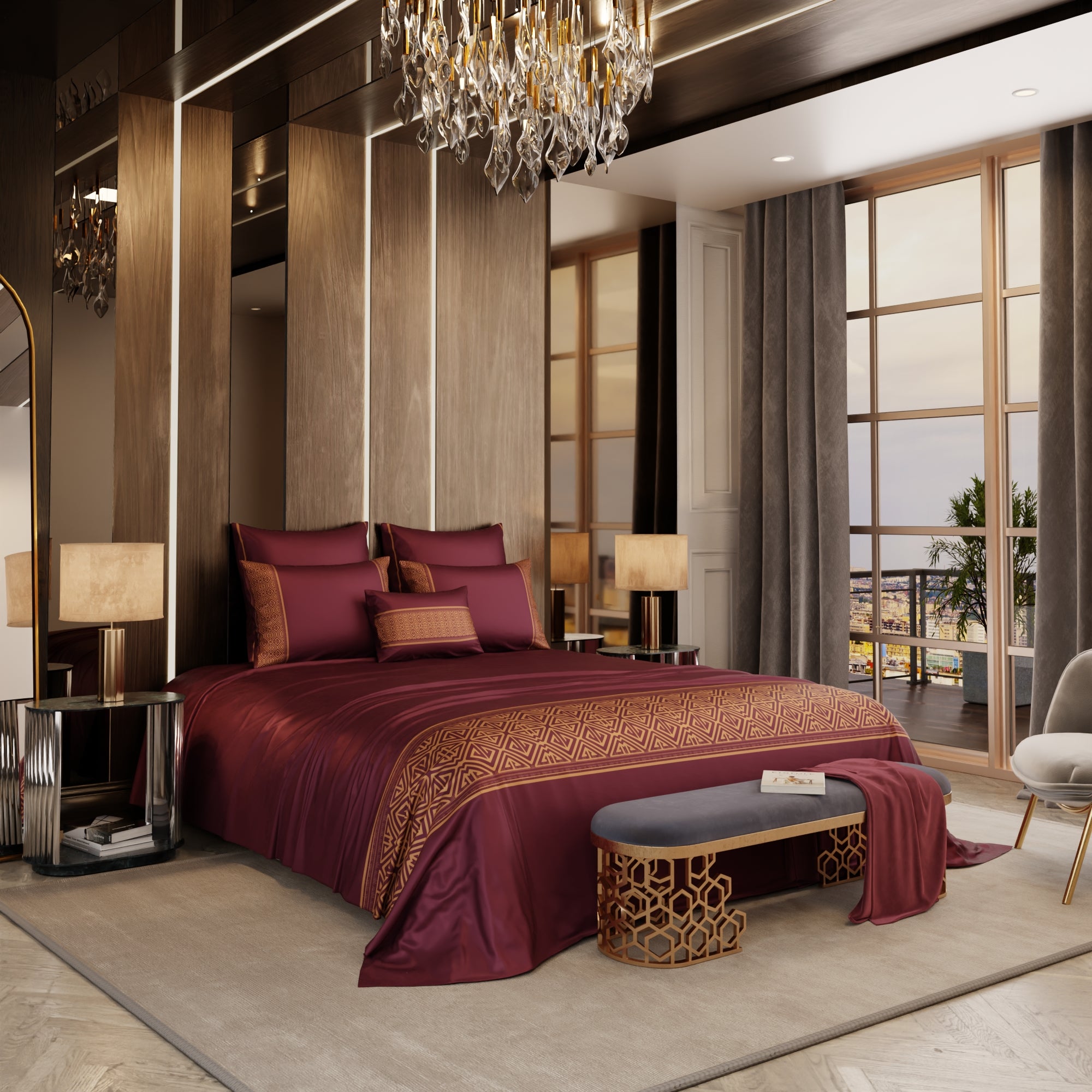 Majesty's Merlot 6 Piece Bedsheet Set