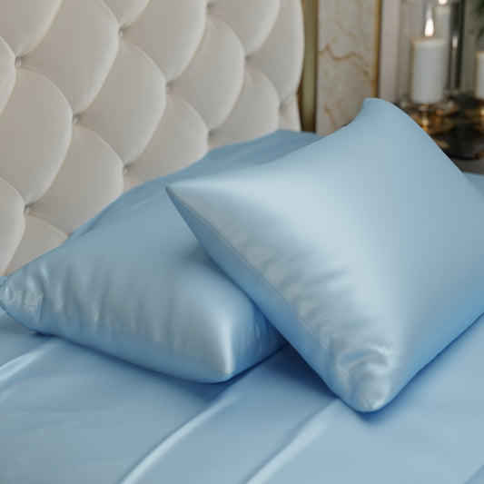 Silk-Like Dreamy Blue Pillow Covers - Set of 2