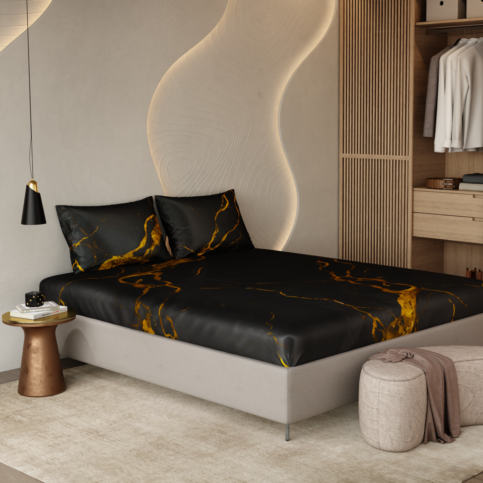 Embers in the Dark Fitted Bedsheet Set