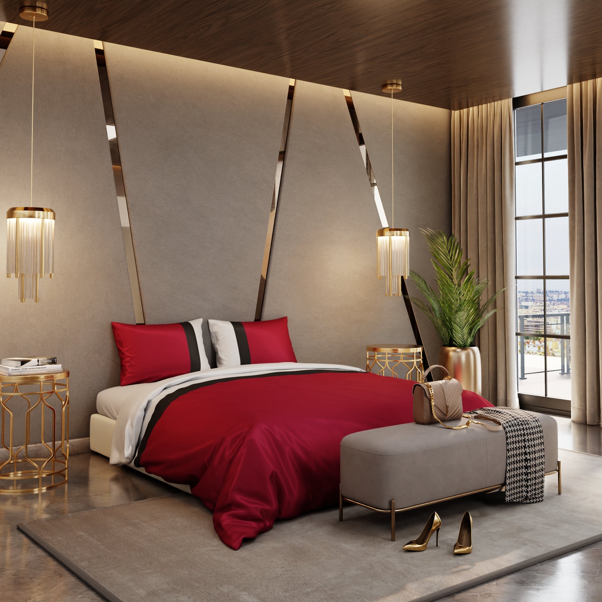 Chic Paris Bands Comforter Set