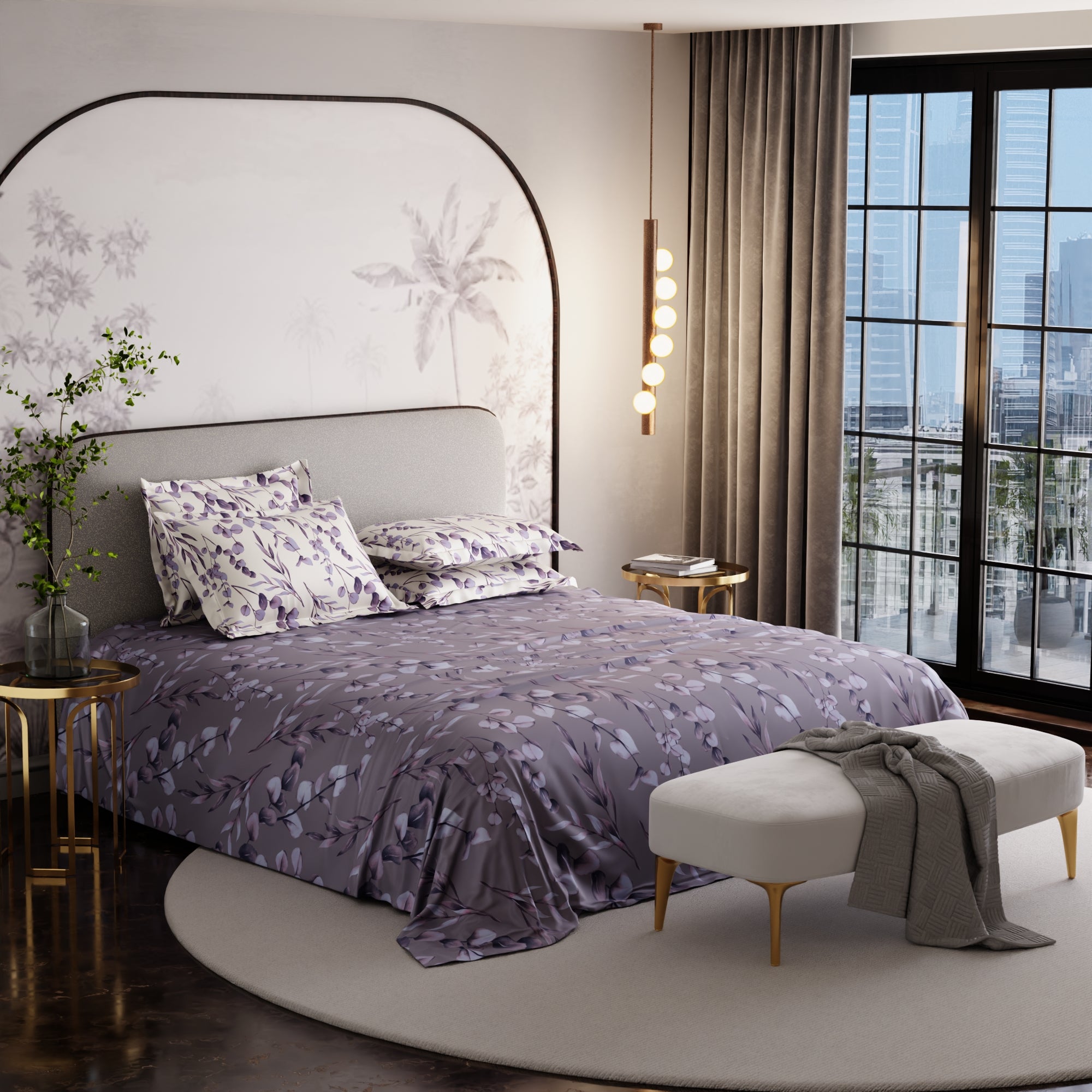 Wisteria Shade 300TC 100% Cotton Bedsheet Set