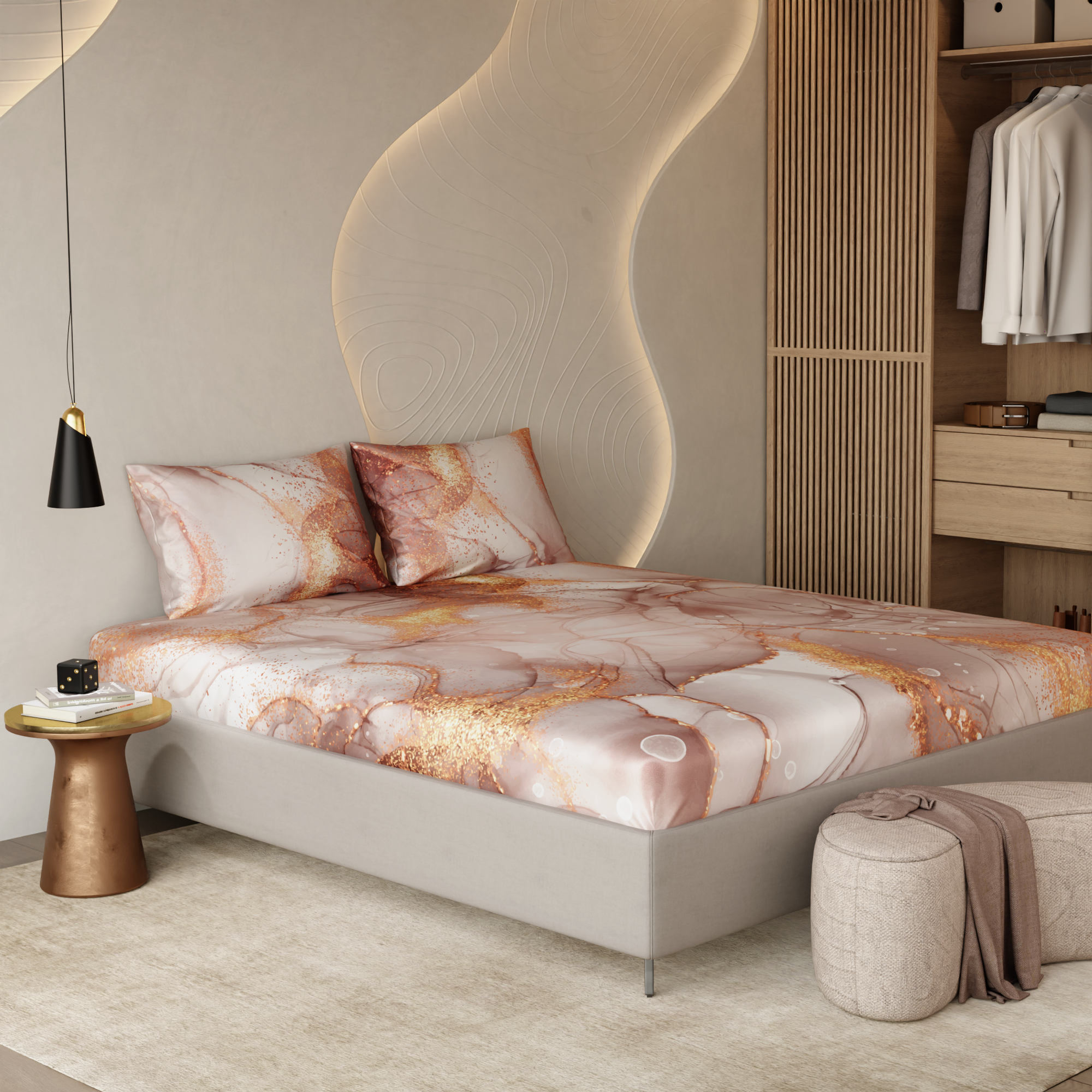Serenade in Champagne Fitted Bedsheet Set