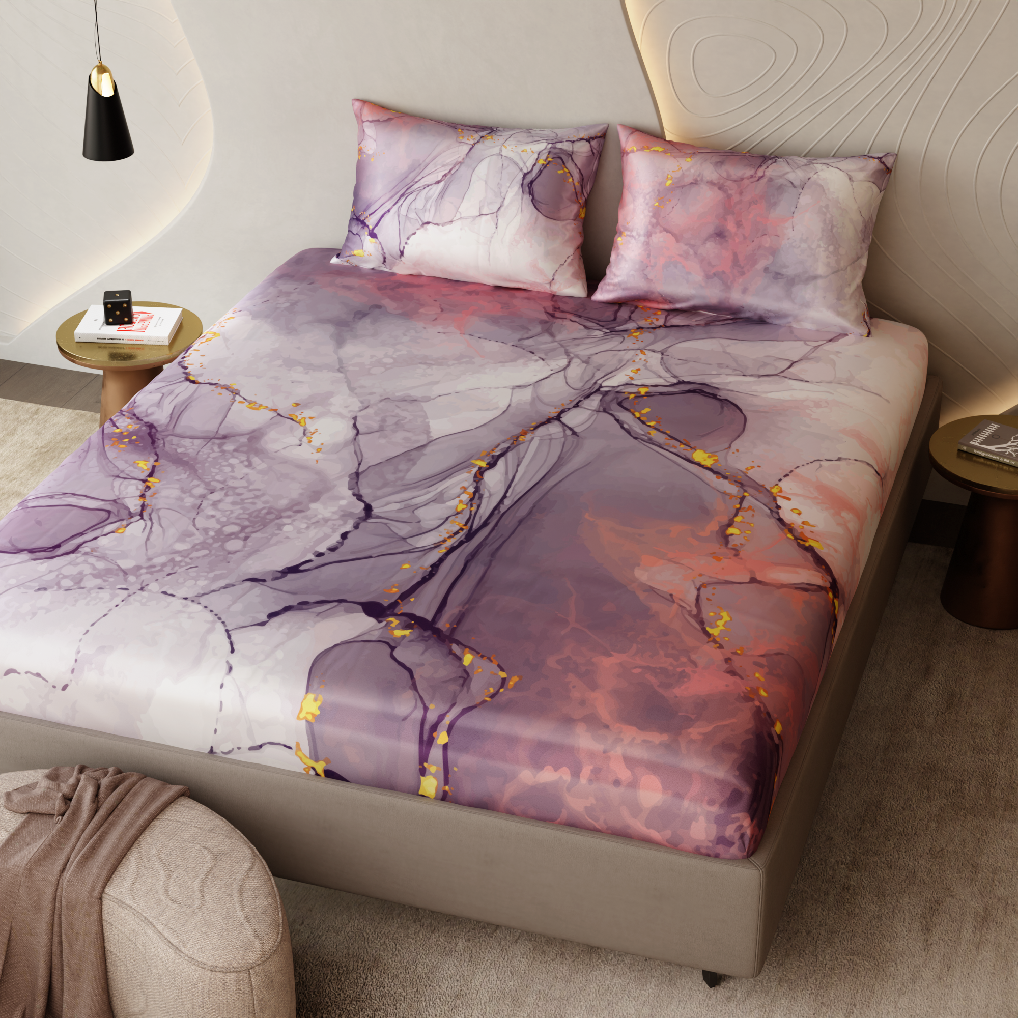 Beneath Lavender Skies Fitted Bedsheet Set