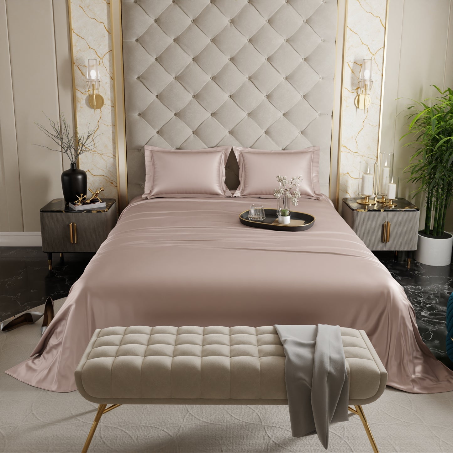 Champagne Flat Bedsheet Set