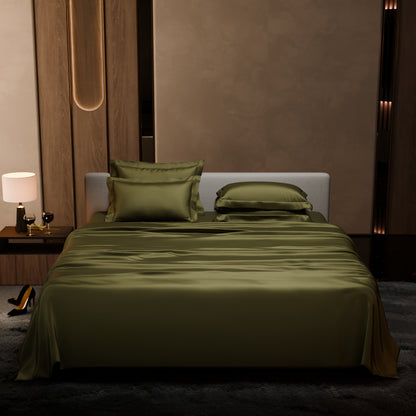 Olive Oasis Flat Super King Bedsheet Set