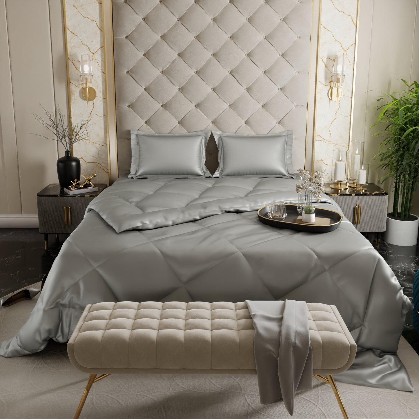 Harbour Mist Grey Comforter