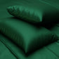 Silk-Like Emerald Green Pillow Covers - Set of 2