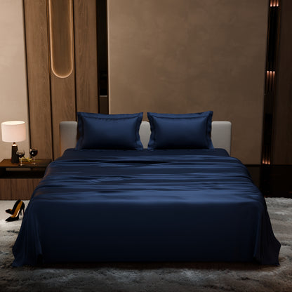 Mystique Blue Flat Bedsheet Set