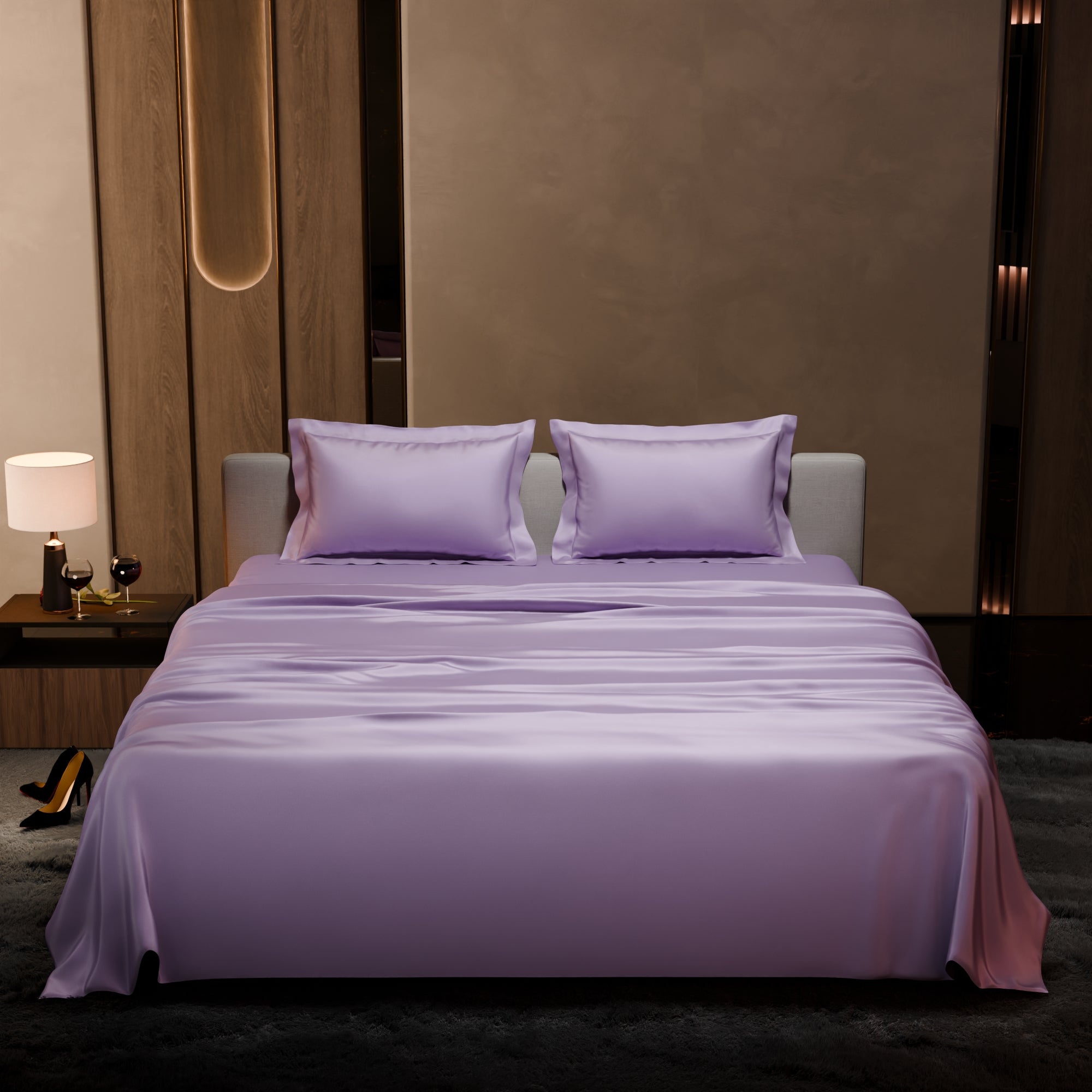 Lilac Affair Flat Double Bedsheet Set