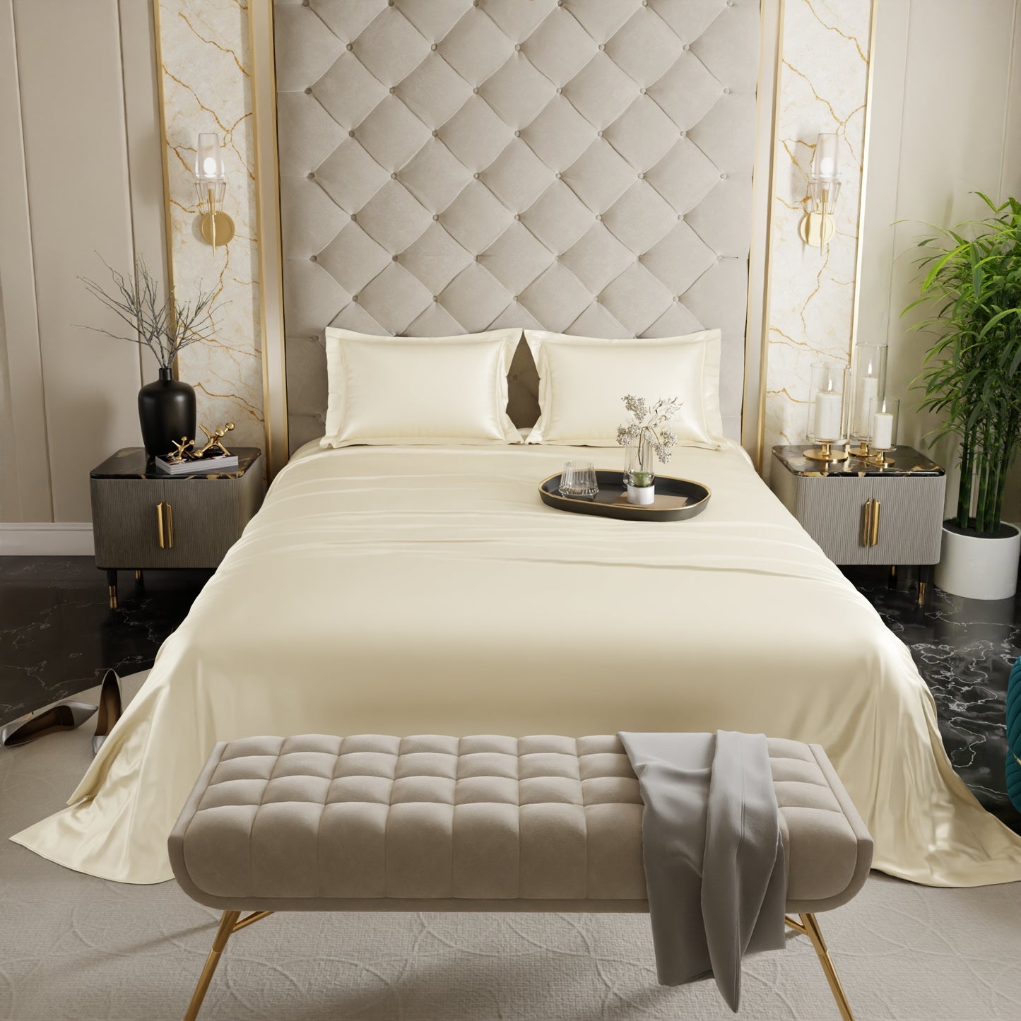 Charming Ivory Flat Bedsheet Set