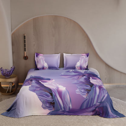 Lilac Twirl 100% Cotton Bedsheet Set