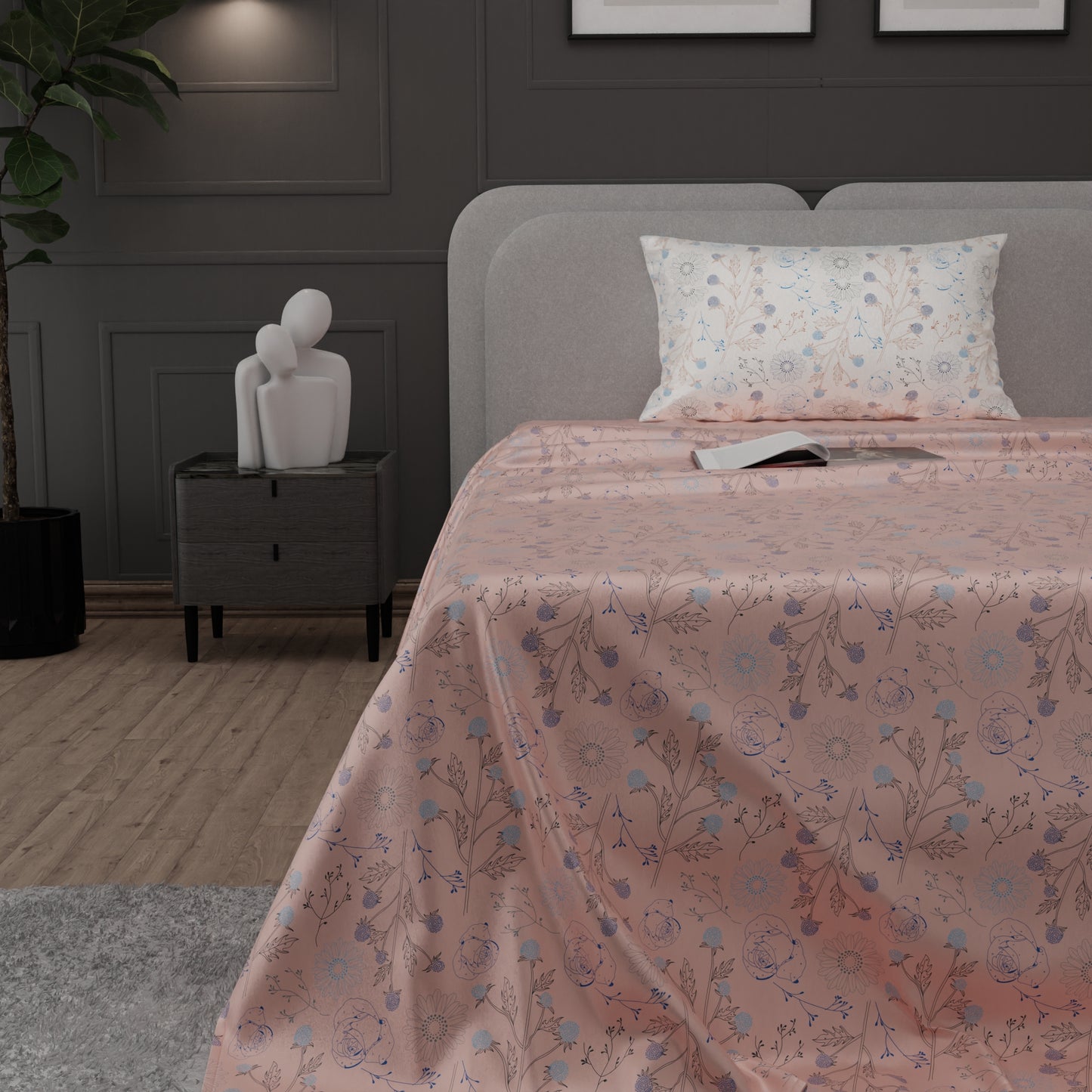 Paris Peach Fuzz Bedsheet Set